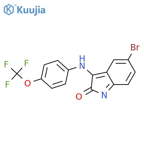 5-bromo-3-[4-(trifluoromethoxy)anilino]indol-2-one structure