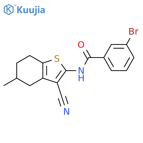 3-bromo-N-(3-cyano-5-methyl-4,5,6,7-tetrahydro-1-benzothiophen-2-yl)benzamide structure