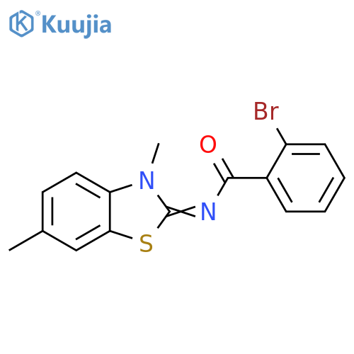 2-bromo-N-(2E)-3,6-dimethyl-2,3-dihydro-1,3-benzothiazol-2-ylidenebenzamide structure