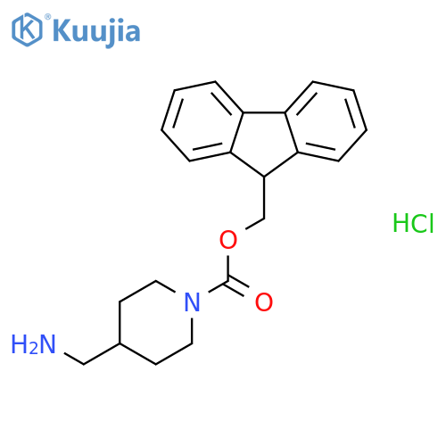 (9H-Fluoren-9-yl)methyl 4-(aminomethyl)piperidine-1-carboxylate hydrochloride structure