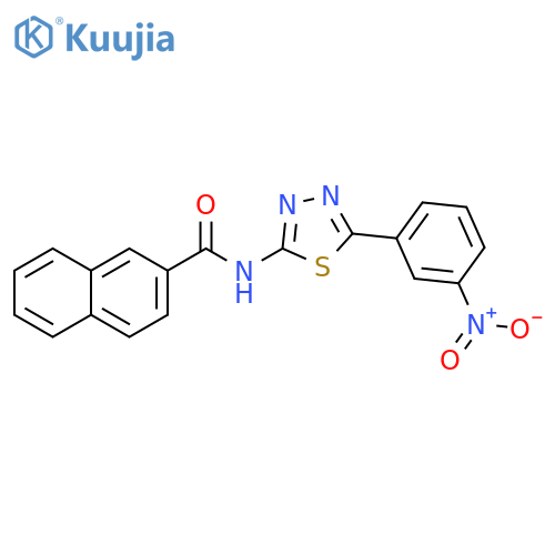 N-5-(3-nitrophenyl)-1,3,4-thiadiazol-2-ylnaphthalene-2-carboxamide structure
