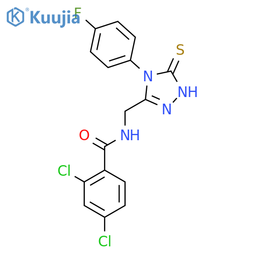 2,4-dichloro-N-{4-(4-fluorophenyl)-5-sulfanylidene-4,5-dihydro-1H-1,2,4-triazol-3-ylmethyl}benzamide structure
