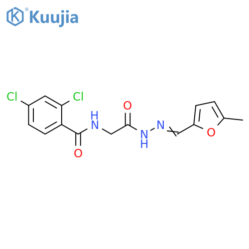 2,4-dichloro-N-({N'-(1E)-(5-methylfuran-2-yl)methylidenehydrazinecarbonyl}methyl)benzamide structure