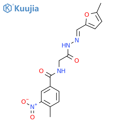 4-methyl-N-({N'-(1E)-(5-methylfuran-2-yl)methylidenehydrazinecarbonyl}methyl)-3-nitrobenzamide structure