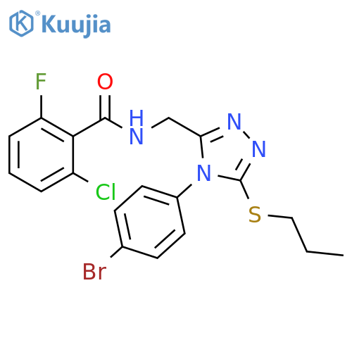 N-{[4-(4-bromophenyl)-5-(propylsulfanyl)-4H-1,2,4-triazol-3-yl]methyl}-2-chloro-6-fluorobenzamide structure
