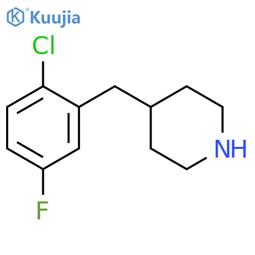 4-(2-chloro-5-fluorophenyl)methylpiperidine structure
