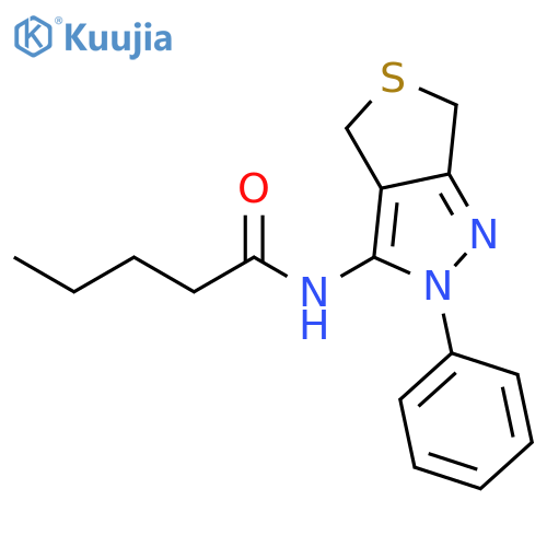 N-{2-phenyl-2H,4H,6H-thieno3,4-cpyrazol-3-yl}pentanamide structure