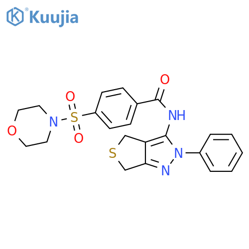 4-(morpholine-4-sulfonyl)-N-{2-phenyl-2H,4H,6H-thieno[3,4-c]pyrazol-3-yl}benzamide structure