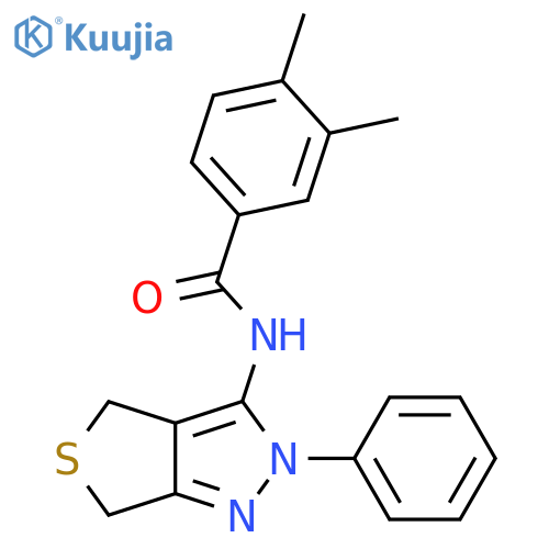 3,4-dimethyl-N-{2-phenyl-2H,4H,6H-thieno3,4-cpyrazol-3-yl}benzamide structure