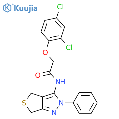 2-(2,4-dichlorophenoxy)-N-{2-phenyl-2H,4H,6H-thieno3,4-cpyrazol-3-yl}acetamide structure