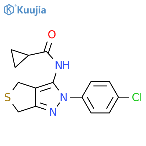 N-[2-(4-chlorophenyl)-2H,4H,6H-thieno[3,4-c]pyrazol-3-yl]cyclopropanecarboxamide structure