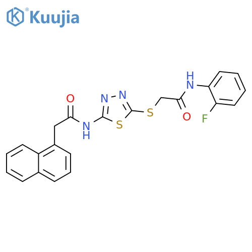 N-(2-fluorophenyl)-2-({5-2-(naphthalen-1-yl)acetamido-1,3,4-thiadiazol-2-yl}sulfanyl)acetamide structure
