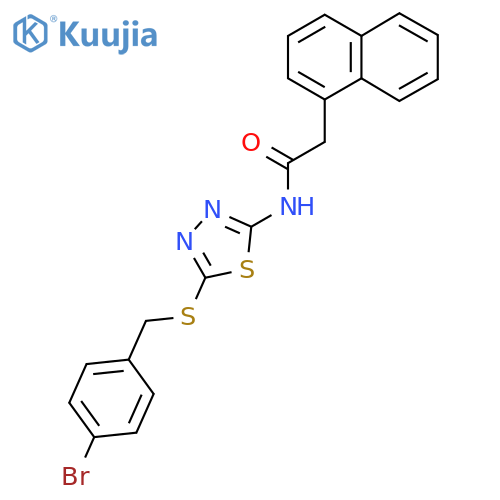 N-(5-{(4-bromophenyl)methylsulfanyl}-1,3,4-thiadiazol-2-yl)-2-(naphthalen-1-yl)acetamide structure