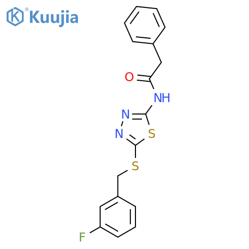 N-(5-{[(3-fluorophenyl)methyl]sulfanyl}-1,3,4-thiadiazol-2-yl)-2-phenylacetamide structure