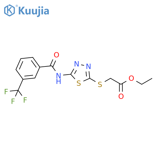 ethyl 2-({5-3-(trifluoromethyl)benzamido-1,3,4-thiadiazol-2-yl}sulfanyl)acetate structure