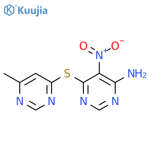 6-(6-methylpyrimidin-4-yl)sulfanyl-5-nitropyrimidin-4-amine structure