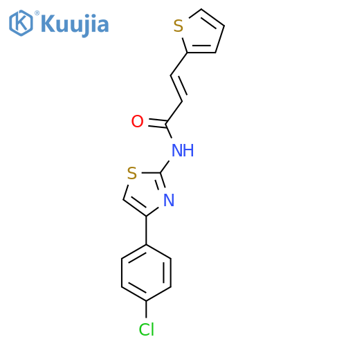 (2E)-N-4-(4-chlorophenyl)-1,3-thiazol-2-yl-3-(thiophen-2-yl)prop-2-enamide structure