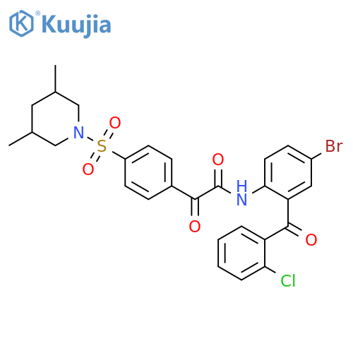 N-4-bromo-2-(2-chlorobenzoyl)phenyl-2-{4-(3,5-dimethylpiperidin-1-yl)sulfonylphenyl}-2-oxoacetamide structure