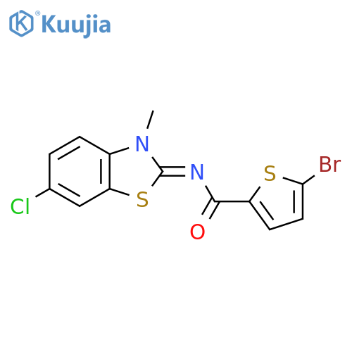 5-bromo-N-(2Z)-6-chloro-3-methyl-2,3-dihydro-1,3-benzothiazol-2-ylidenethiophene-2-carboxamide structure