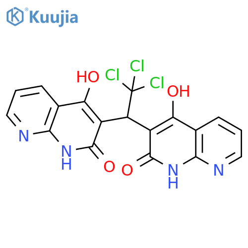 1,8-Naphthyridin-2(1H)-one,3,3-(2,2,2-trichloroethylidene)bis[4-hydroxy-(9CI) structure