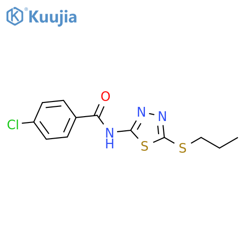 4-chloro-N-5-(propylsulfanyl)-1,3,4-thiadiazol-2-ylbenzamide structure
