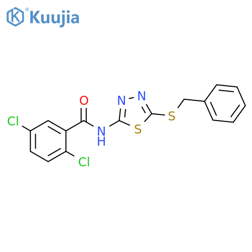 N-5-(benzylsulfanyl)-1,3,4-thiadiazol-2-yl-2,5-dichlorobenzamide structure