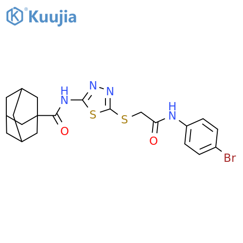 N-5-({(4-bromophenyl)carbamoylmethyl}sulfanyl)-1,3,4-thiadiazol-2-yladamantane-1-carboxamide structure