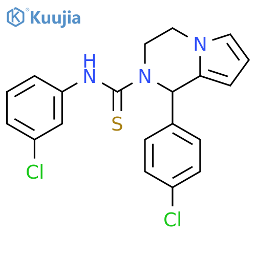 N-(3-chlorophenyl)-1-(4-chlorophenyl)-1H,2H,3H,4H-pyrrolo1,2-apyrazine-2-carbothioamide structure