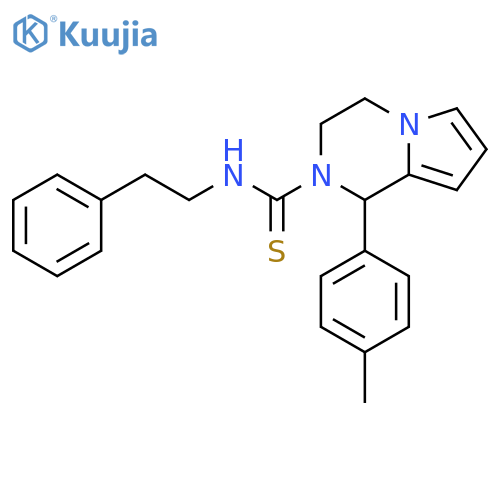 1-(4-methylphenyl)-N-(2-phenylethyl)-1H,2H,3H,4H-pyrrolo1,2-apyrazine-2-carbothioamide structure