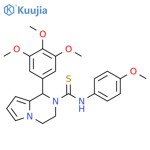 N-(4-methoxyphenyl)-1-(3,4,5-trimethoxyphenyl)-1H,2H,3H,4H-pyrrolo1,2-apyrazine-2-carbothioamide structure