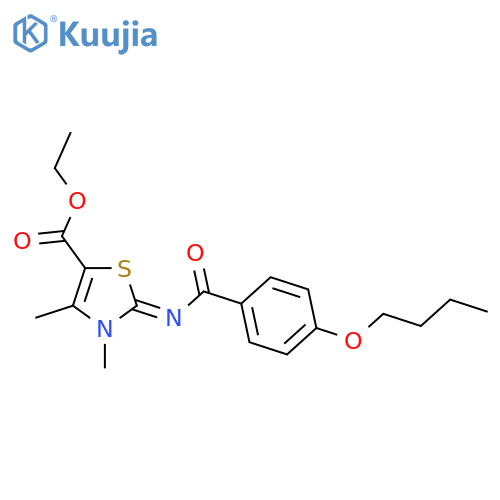 ethyl (2Z)-2-[(4-butoxybenzoyl)imino]-3,4-dimethyl-2,3-dihydro-1,3-thiazole-5-carboxylate structure