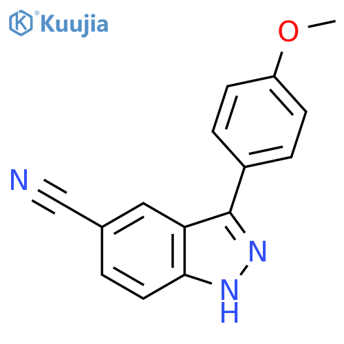 1H-Indazole-5-carbonitrile, 3-(4-methoxyphenyl)- structure