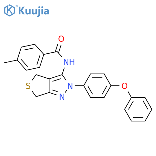 4-methyl-N-2-(4-phenoxyphenyl)-2H,4H,6H-thieno3,4-cpyrazol-3-ylbenzamide structure