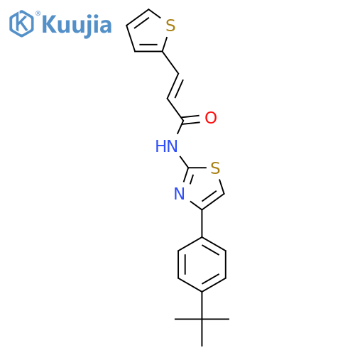 (2E)-N-4-(4-tert-butylphenyl)-1,3-thiazol-2-yl-3-(thiophen-2-yl)prop-2-enamide structure