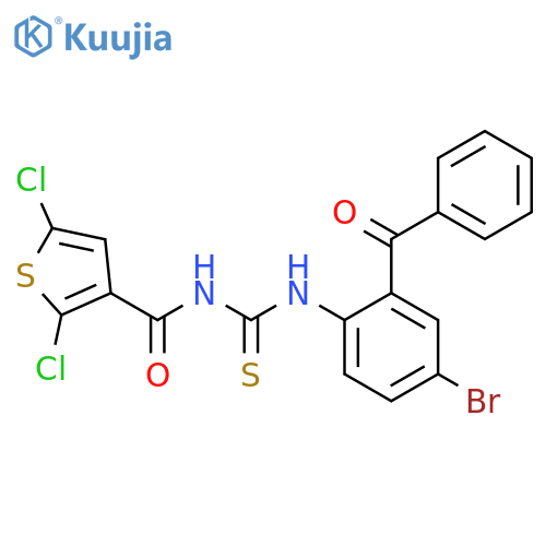 1-(2-benzoyl-4-bromophenyl)-3-(2,5-dichlorothiophene-3-carbonyl)thiourea structure
