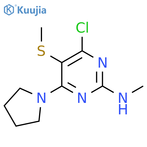 4-chloro-N-methyl-5-(methylsulfanyl)-6-(1-pyrrolidinyl)-2-pyrimidinamine structure