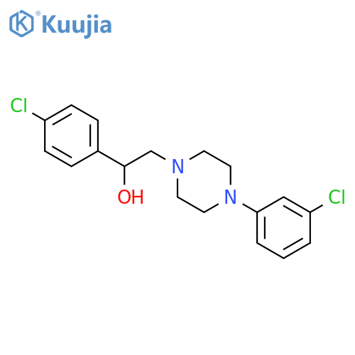 1-(4-chlorophenyl)-2-[4-(3-chlorophenyl)piperazin-1-yl]ethan-1-ol structure
