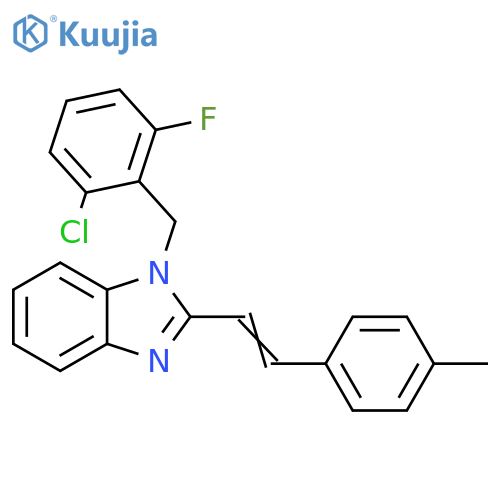 1-[(2-chloro-6-fluorophenyl)methyl]-2-[(E)-2-(4-methylphenyl)ethenyl]-1H-1,3-benzodiazole structure