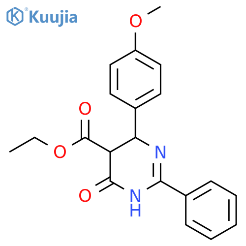 Ethyl 6-hydroxy-4-(4-methoxyphenyl)-2-phenyl-4,5-dihydro-5-pyrimidinecarboxylate structure
