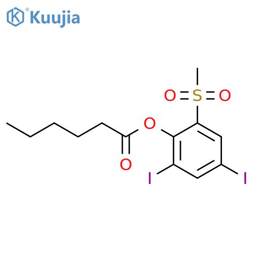 2,4-diiodo-6-methanesulfonylphenyl hexanoate structure