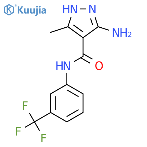 3-amino-5-methyl-N-[3-(trifluoromethyl)phenyl]-1H-pyrazole-4-carboxamide structure