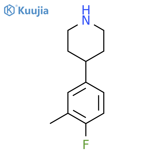4-(4-fluoro-3-methylphenyl)piperidine structure