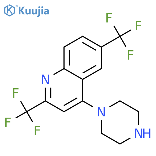 1-[2,6-Bis(trifluoromethyl)quinol-4-yl]piperazine structure