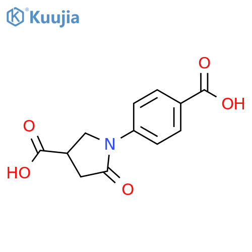 1-(4-Carboxyphenyl)-5-oxopyrrolidine-3-carboxylic acid structure