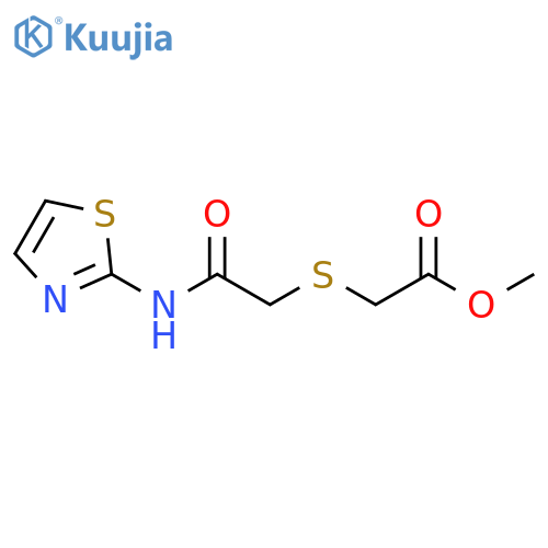 methyl 2-({[(1,3-thiazol-2-yl)carbamoyl]methyl}sulfanyl)acetate structure