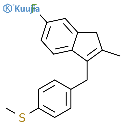 1H-Indene,6-fluoro-2-methyl-3-[[4-(methylthio)phenyl]methyl]- structure