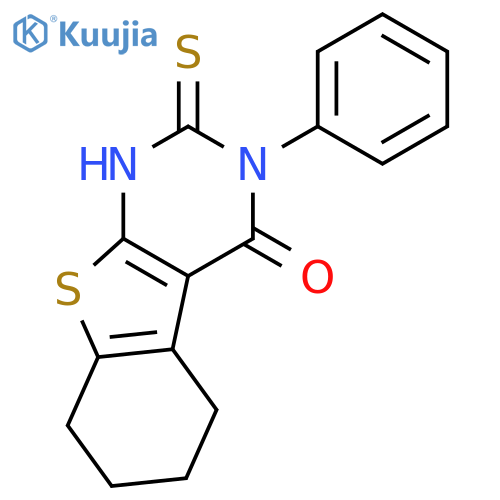 2-mercapto-3-phenyl-5,6,7,8-tetrahydrobenzo4,5thieno2,3-dpyrimidin-4(3H)-one structure