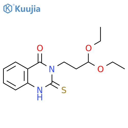 3-(3,3-diethoxypropyl)-2-sulfanylidene-1,2,3,4-tetrahydroquinazolin-4-one structure