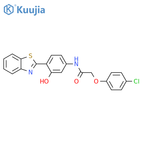 N-[4-(1,3-benzothiazol-2-yl)-3-hydroxyphenyl]-2-(4-chlorophenoxy)acetamide structure