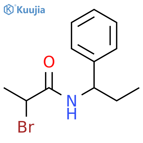 Propanamide, 2-bromo-N-(1-phenylpropyl)- structure